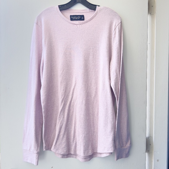 Abercrombie & Fitch Sweater Crewneck Long Sleeves Light Pink Size Large - Picture 1 of 8